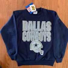 Vtg 1996 Dallas Cowboys Sweatshirt Sz Youth Large NOS Helmet New with Tags