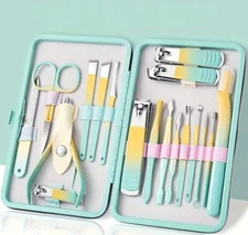 Professional 18-Piece Manicure and Pedicure Set with Stainless Steel Tools