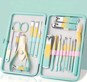 Professional 18-Piece Manicure and Pedicure Set with Stainless Steel Tools