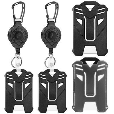 Heavy Duty Retractable ID Badge Holder Carabiner Badge Reel Keychain for Work