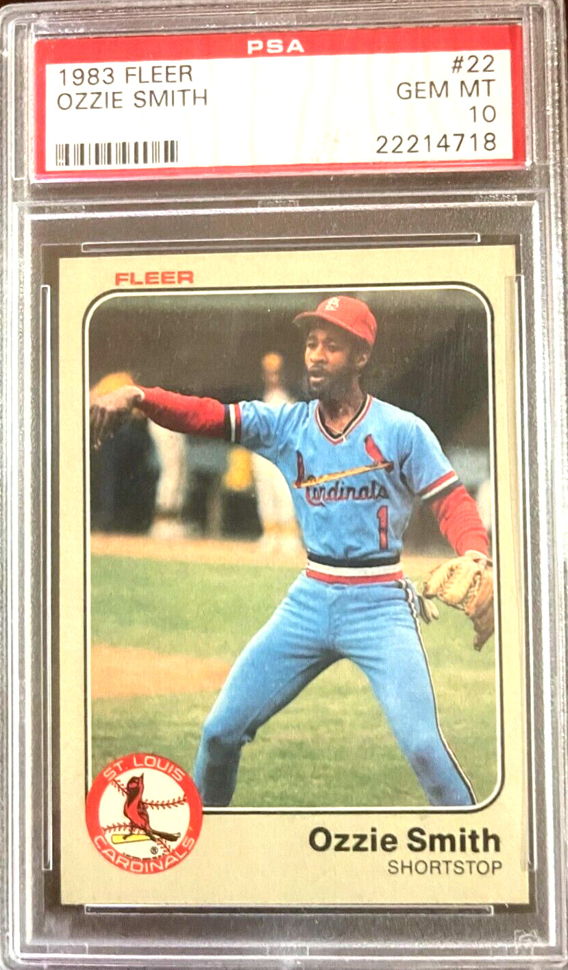 1983 FLEER #22 Ozzie Smith PSA 10 GEM MT Pop count 85 Perfectly Centered