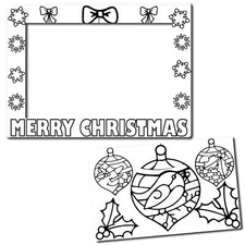 Color Your Own Christmas Ornaments Picture Frame DIY Holiday Magnet Decal, 5x7