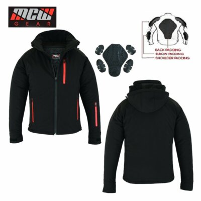 HERREN Softshell Motorrad MOTORRAD ABNEHMBARE CE-RÜSTUNG JACKE Reißverschluss Hoodie