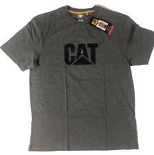 NWT Caterpillar Men  s Short Sleeve Logo Tee, Gray, Size M