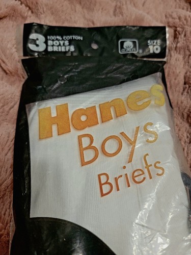 1990 Vintage Hanes 3 Pack Boys' Briefs Size 10 Preshrunk White - Picture 3 of 7