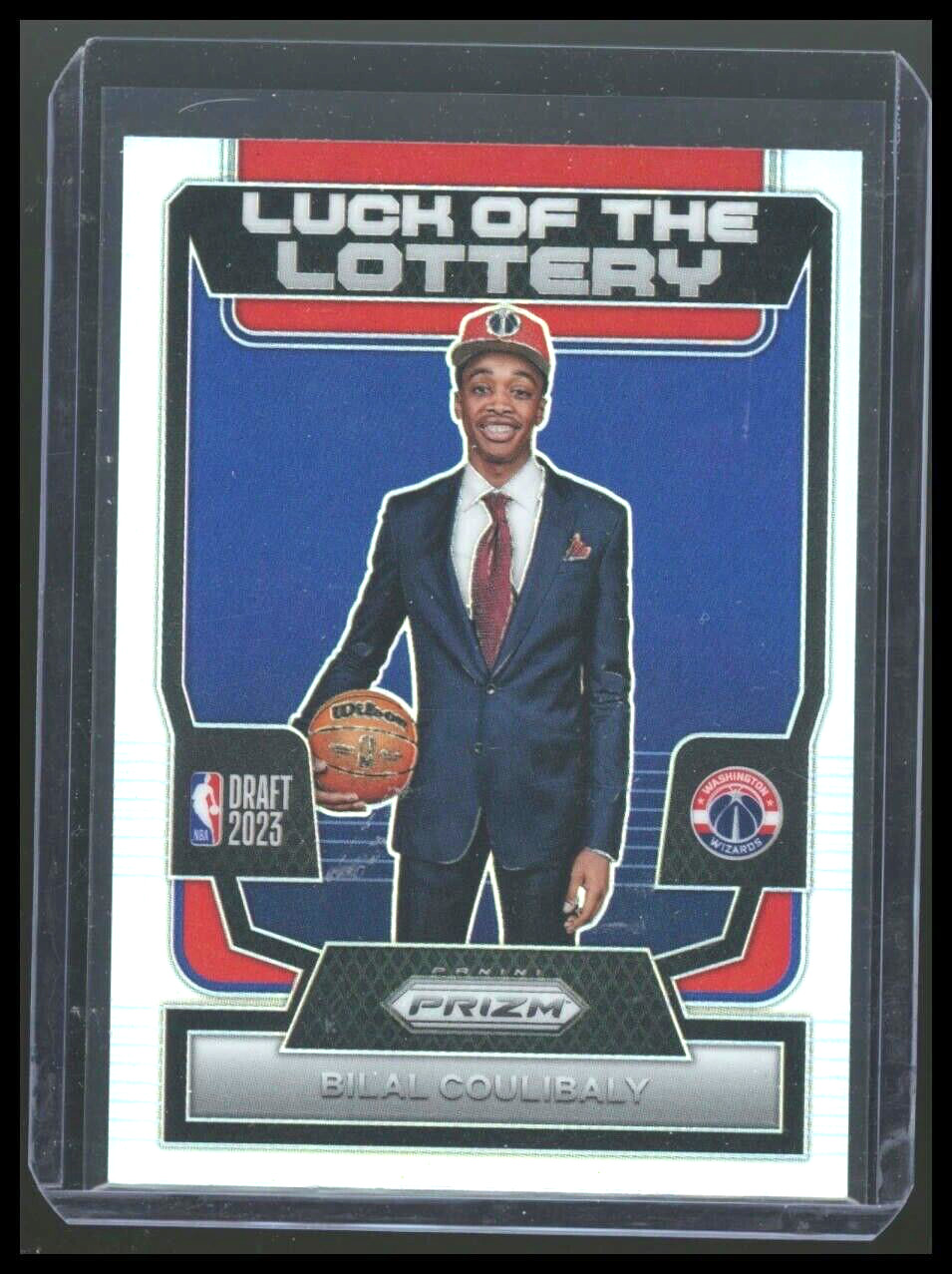 2023-24 Panini Prizm Bilal Coulibaly Luck of the Lottery Silver Rookie Wizards