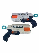 1464  Lot of 2 - Nerf Zuru X Shot foam Dart Guns- 6 shot per 9 Darts Inc.