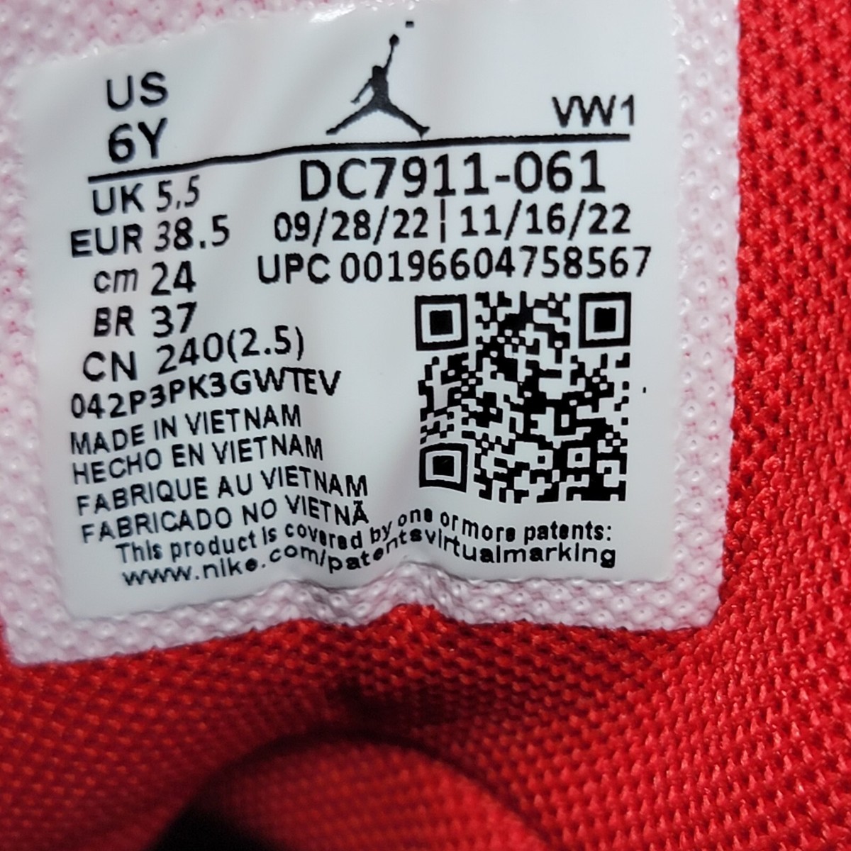 Nike Jordan Pro Strong Black University Red Sneakers DC7911