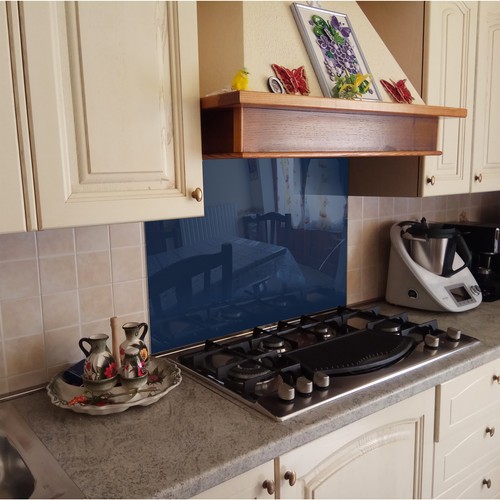 KÜCHENRÜCKWAND Spritzschutz Küche Gehärtetes Glas navy blau blau - Bild 2 von 3