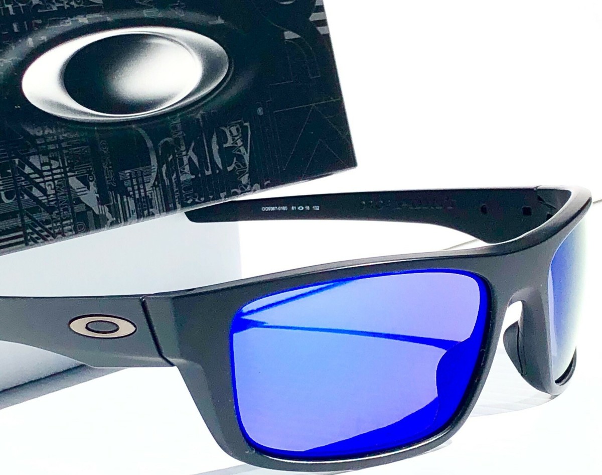 NEW* Oakley DROP POINT Matte Black POLARIZED Galaxy Blue Sunglass