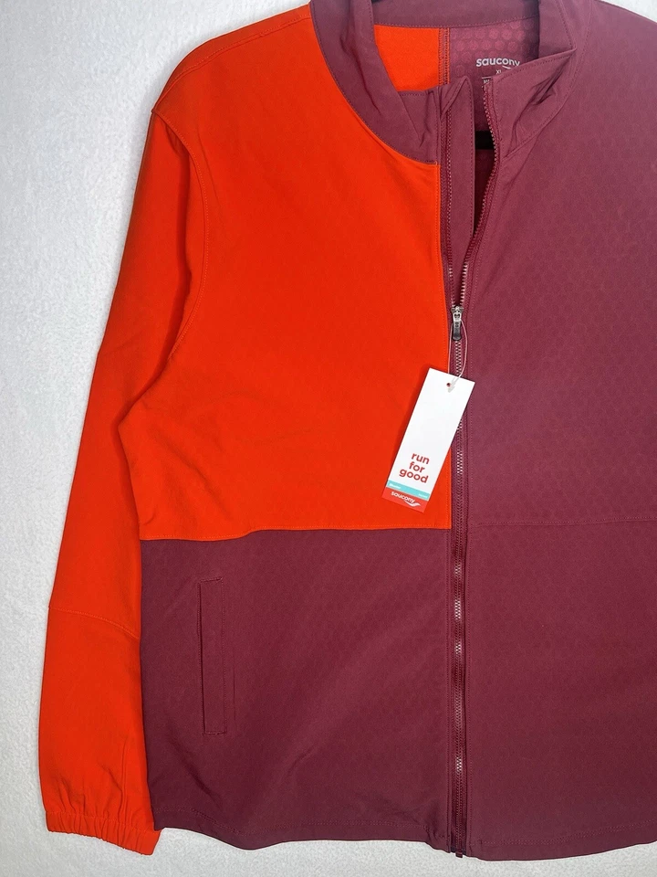 Saucony Jacket Women's XL Multi Color Bluster Jacket Running Full Zip NEW $130 - Image 2 of 4