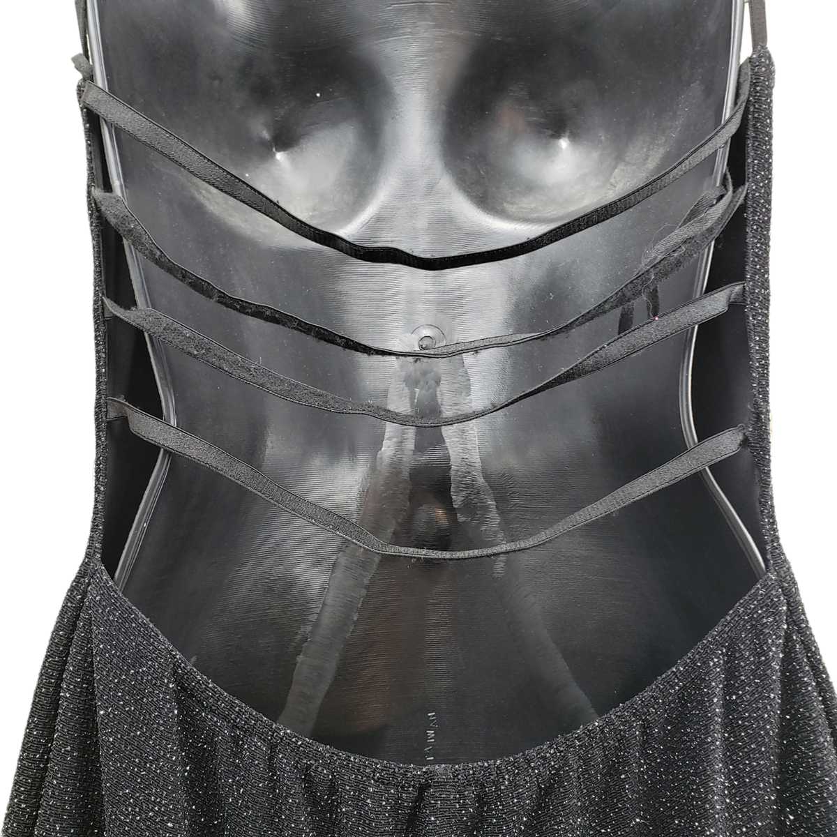 Jump Apparel by Wendye Chaitin Gown 13/14 Black Silver Glitter 