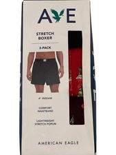NWT AMERICAN EAGLE 3 Pack Stretch Boxer Sz XS-S-M-L Grinch Christmas 80