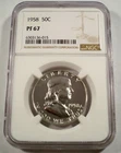 1958 50c NGC PF67 FRANKLIN HALF PROOF SILVER PF 67