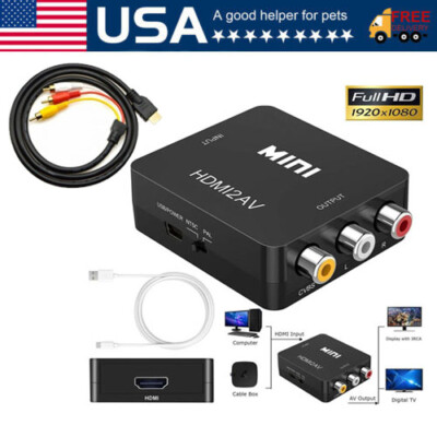 HDMI To RCA AV Adapter Converter Cable CVBS 3RCA 1080P Composite Video Audio Lot