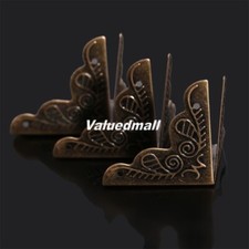 12 Antique Brass Jewelry Box Wooden Gift Case Corner Protector Guard with Screws