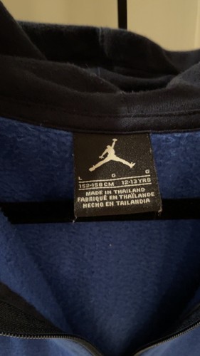 Nike Air Jordan Blue Therma Fit Hoodie EUC Zip Up Boys 5/6 - Picture 4 of 7