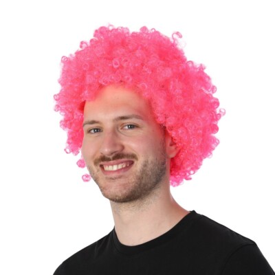 Knallrosa Afro Perücke Unisex Kostüm Zubehör Spaß Clown Halloween