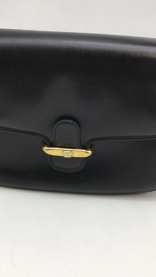 GUCCI ONE SHOULDER BAG GG柄 BLACK Authentic Old GUCCI One Shoulder handbag leather black vintage GG