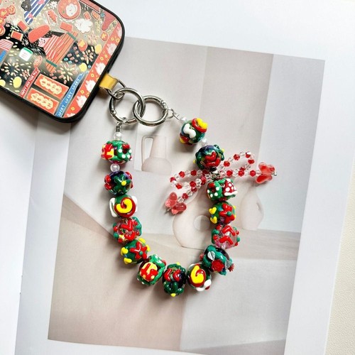 Christmas Bag Pendant Keychain Double Chain Phone Lanyard Mobile Phone Strap - Photo 3 sur 21