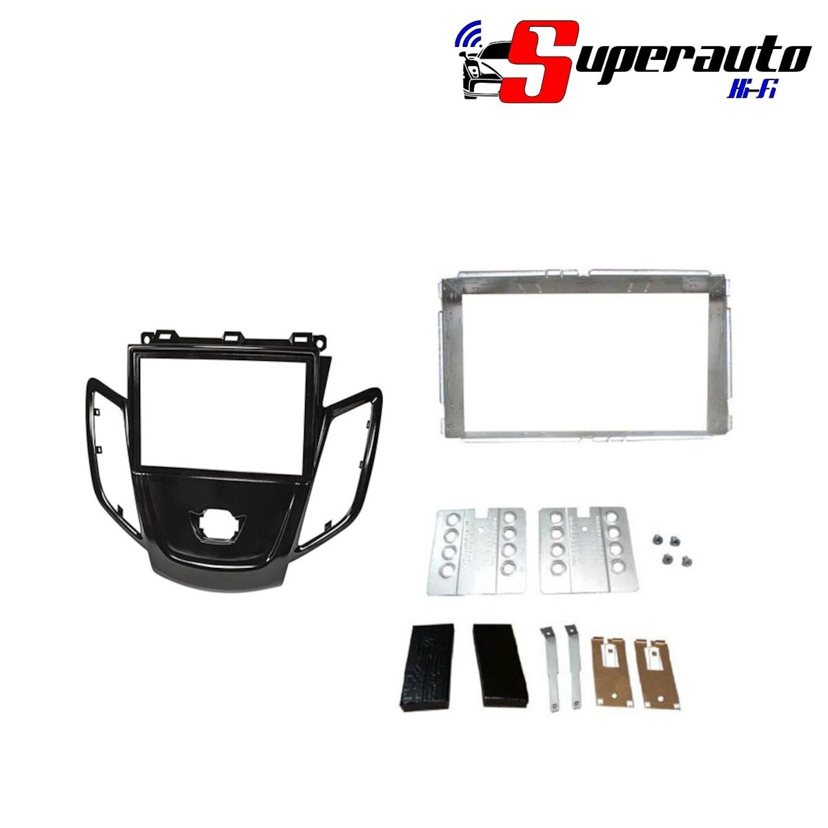 Kit fissaggio Autoradio 2 DIN Fit Ford Fiesta VI senza cupola Nero Lucido