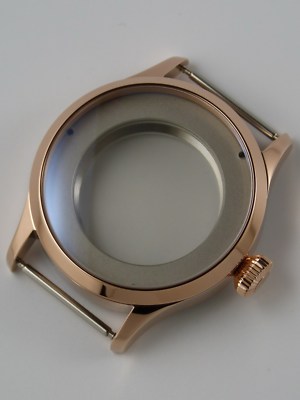 Uhrengehäuse 41mm ETA 2824 oder SW-200 - PVD ROSEGOLD - PILOT - Saphir watchcase 