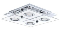 Eglo Cabo Led Deckenleuchte Deckenlampe Nickel Chrom 4-Flammig GU10 Warmweiß