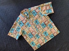 VTG Men  s XL Tribal Aloha Hawaiian Camp Shirt Short Sleeve, Pocket, Button Front