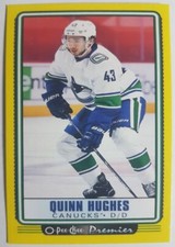 2021-22 O-Pee-Chee Premier Tallboys Quinn Hughes 2nd season Vancouver Canucks