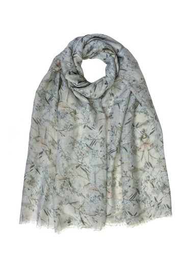 Floral Print Scarf Women Light Weight Vintage style Large size Hijab Shawl Snood - Picture 4 of 5