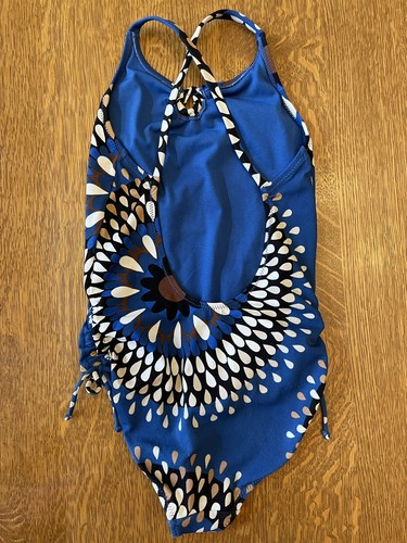 Gap Girls HAMPTONS Blue Mosaic One Piece Bathing Swimsuit - Size Small 6-7- VHTF - Picture 2 of 7