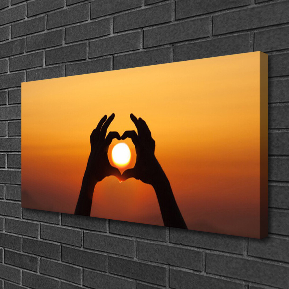 Tableau impression sur toile 100x50 de haute qualité paysage soleil