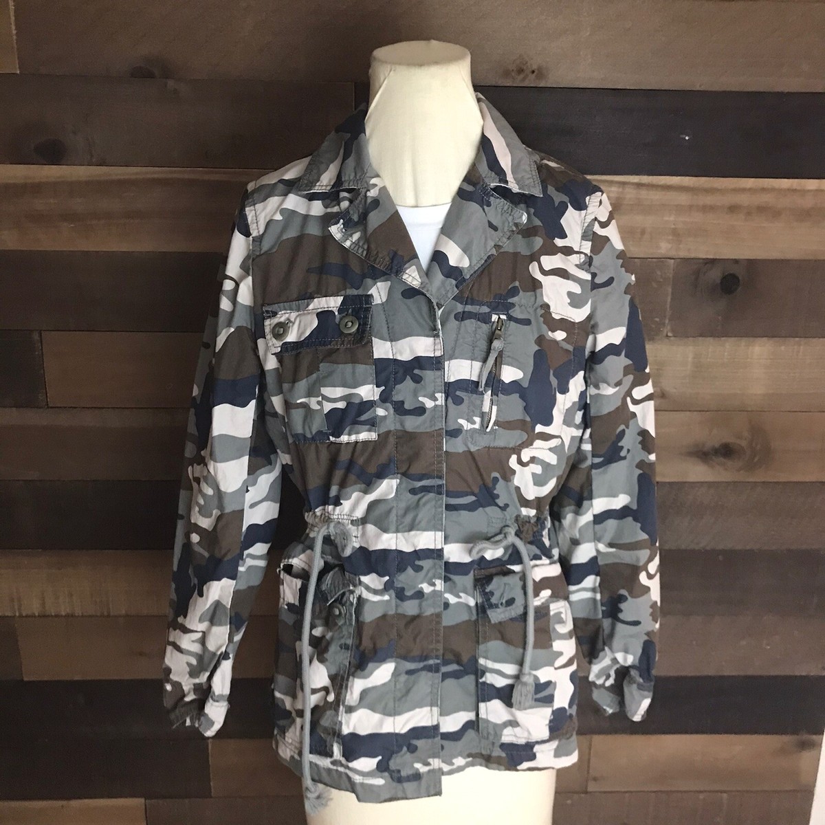 BANANA REPUBLIC Jacket Camo Camouflage Military Jacket Womens