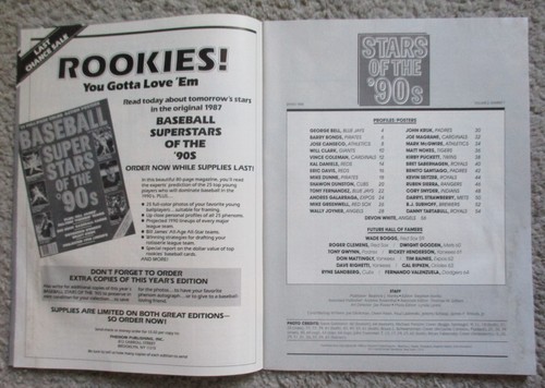 BASEBALL STARS OF THE '90s Volume 2, No. 1 (Spring 1988) Bonds, Puckett, Boggs - Picture 2 of 9