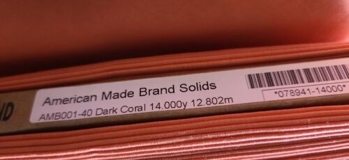 Neu BTY x 45"W einfarbig dunkel korallenfarbener Stoff 100 % Baumwolle Steppen Nähen Handwerk - Bild 2 von 2