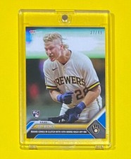 2023 MLB Topps Now Joey Wiemer Rookie BLUE PARALLEL /49 SSP Brewers #394 RC 🔥