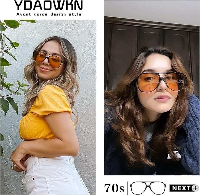 Retro Aviator Sunglasses for Womens/Mens Large Frame Classic 70s Vintage new-image