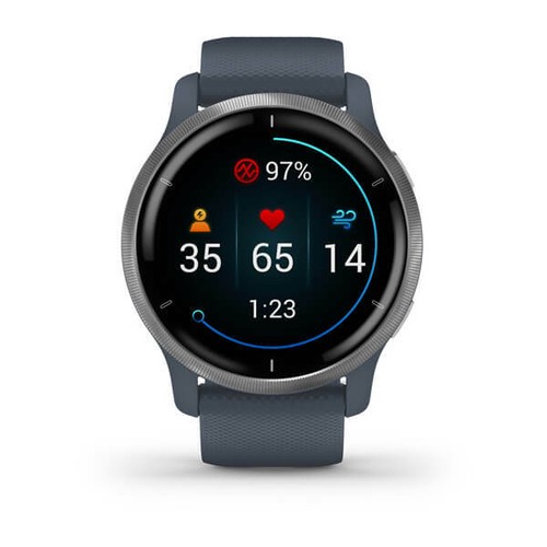 Reloj multideportivo Garmin Venu 2 azul granito inteligente GPS correr natación ciclismo - Imagen 4 de 6