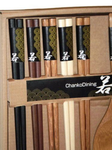 Chopsticks Sushi Set with Wooden Rice Spatula By Chanko Dining Gift Box - Picture 2 of 5