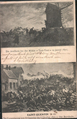 Artillerie b.d.Mühle Tout Vent,Saint-Quentin-Verteidigung v.St.Quentin  1915