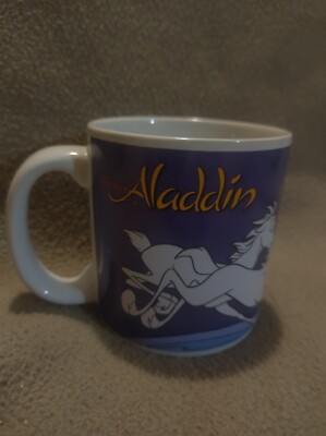 Aladdin ceramic coffee cup, white and brand new with characters from Aladdin  | eBay