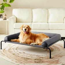 Orthopedic Elevated Dog Bed with Raised Side Camping Cot Dog Bed Off The Floor