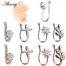 Clip On Nose Ring - Fake Piercings Faux Nose Tragus Earrings Ring Jewelry 1PC