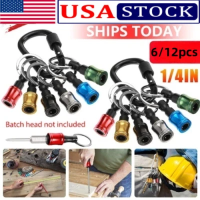12PCS 1/4" Hex Shank Quick Release Keychain Screwdriver Drill Bit Holder Bit Set - image 1 of 4