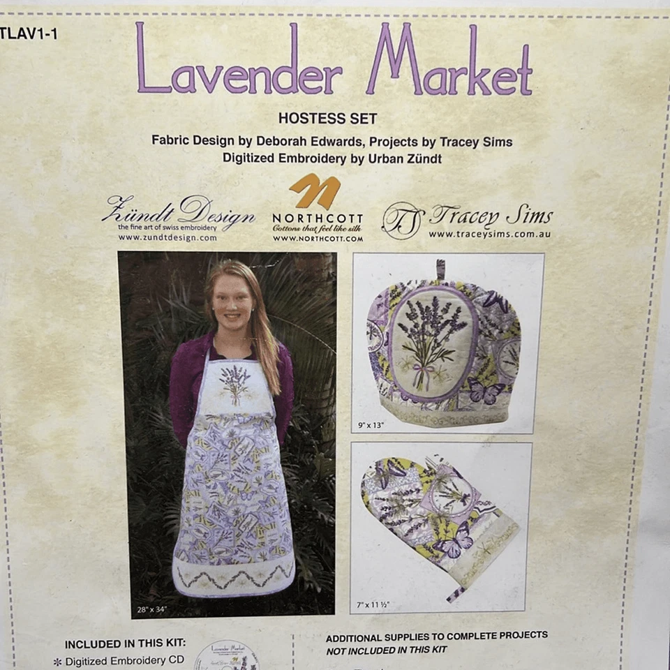 New Northcott Fabrics Lavender Market Hostess Set Pattern PTN1120-10 - Image 2 of 4