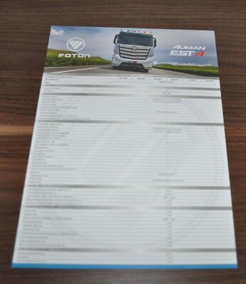 Foton Auman Est A Tractor Truck Chinese Brochure Prospekt