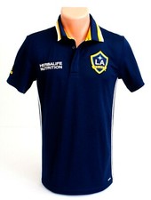 Adidas ClimaLite MLS LA Galaxy Blue Short Sleeve Polo Shirt Men's NWT