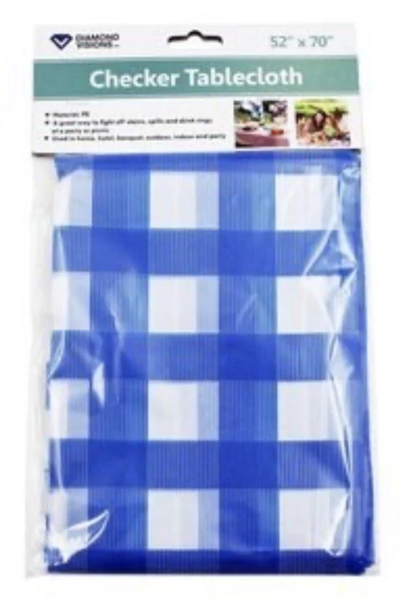 Checker Gingham Tablecloth Disposable Or Reusable. 52”x 70” Thin 3pack! - Image 2 of 4