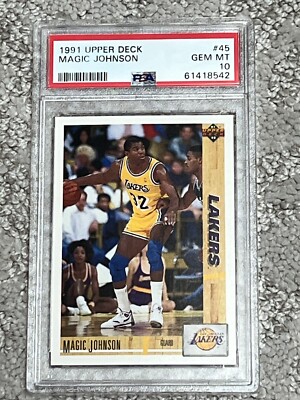 PSA 10 GEM MINT BASKETBALL CARD 1991 UPPER DECK MAGIC JOHNSON HOF