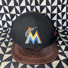 Miami Marlins MLB Baseball Snapback Hat Cap YOUTH New Era 9Fifty Black Orange